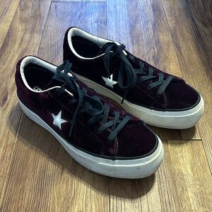 Converse One Star Velvet Platforms